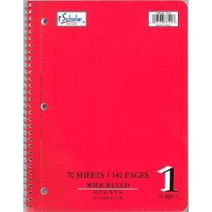  Ischolar Inc. Spiral Wide Ruled Notebook, 70 Sheets (12 