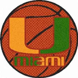   University of Miami 2 ft. Diameter Hurricanes Basketball Rug Sports