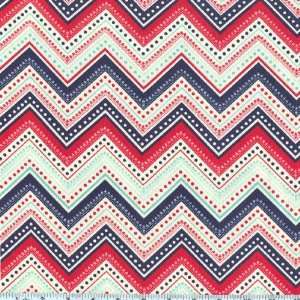  44 Wide Hey Sugar Dotted Zigzag Blue Fabric By The Yard 