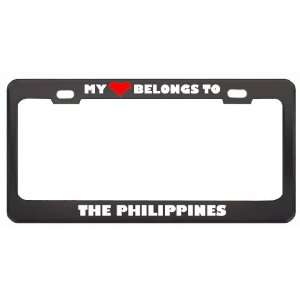 My Heart Belongs To The Philippines Country Flag Metal License Plate 