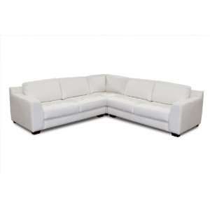 Diamond Sofa Zen 3PC Arm Sectional with Square Corner Chair White 