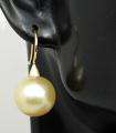 LARGE NATURAL GOLDEN AUSTRALIAN SOUTH SEA PEARL & SOLID 14K GOLD 