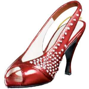  Red Slingback with Silver Gems Shoe Christmas Ornament 