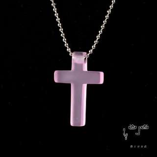 You are bidding on a brand new, Glass Cross Necklace. Comes with an 18 