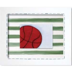   Basketball Framed Giclee Wall Art Color Green Check