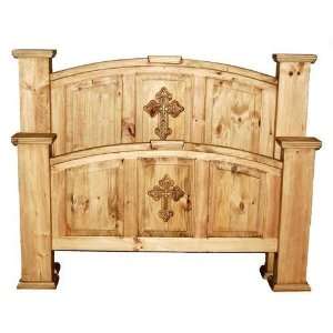  Mansion Bed with Cross   Queen (Brown) (93.00D x 56.00H 