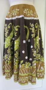 India Peasant Gypsy Skirt Boho Paisley Sequins Full Swing Chan Luu 