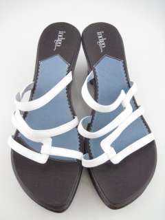INDIGO White Brown Wedges Heels Sandals Shoes Size 10  