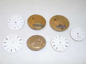   of Pocket Watch Dials and Movements Old Parts Repair A.W Co Waltham
