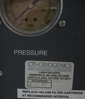 NICE CTI Cryogenics 8300 Cryo Vacuum Pump Helium Compressor.