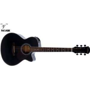   FA1ABK Folk Electro Semi Acoustic Guitar, Black Musical Instruments