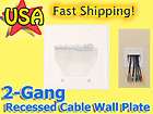 Gang Recessed Low Voltage Pass Through HDMI Speaker Cable Wall Plate 