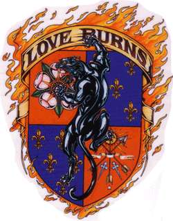 TATTOO STYLE LOVE BURNS PANTHER STICKER DECAL 102  