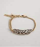 BCBGeneration antiqued gold textured feather bracelet style# 320099101
