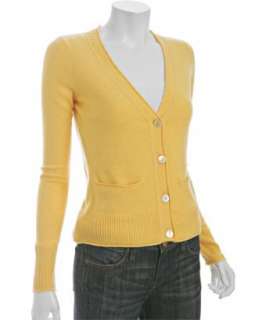 Autumn Cashmere citrine cashmere ruched detail v neck cardigan 