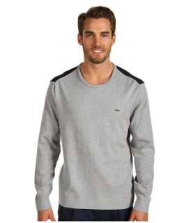 Lacoste Crewneck Cotton Jersey Sweater w/ Elbow Patches    