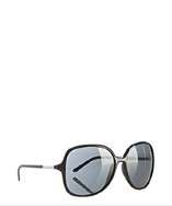 Prada black acrylic oversize round sunglasses style# 316520401