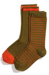 Etiquette Clothiers Needle Stripe Socks (2 Pack) (Toddler & Little 