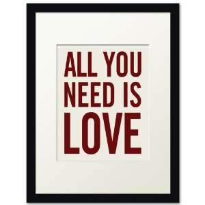  All You Need Is Love, black frame (antique white)