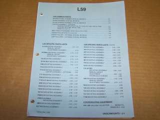 b1112) Woods Parts List L59 Mower  