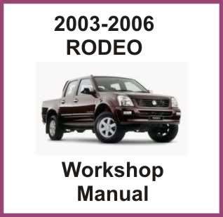 HOLDEN RODEO 2003 2004 2005 2006 WORKSHOP MANUAL + BONUSES  