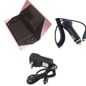 Nintendo DSi Soft Gel Silicone Skin Case Cover Pink w/ Car Charger and 