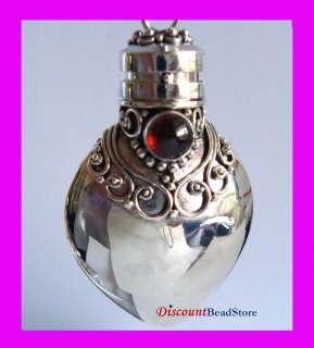 Cabochon January birthstone Garnet sterling Silver Prayer Heart box 