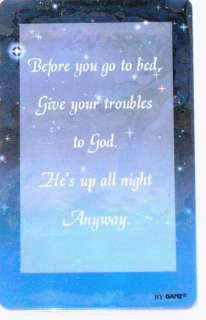 BEFORE YOU GO TO BED Wallet /PRAYER Card Inspirational  