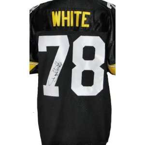 Dwight White Autgoraphed Black Pro Style Jersey  Sports 