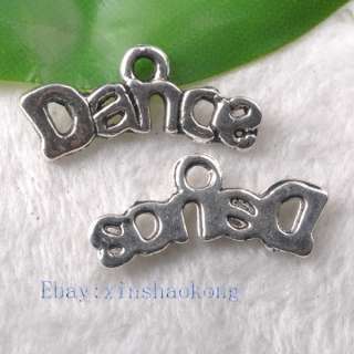   Tibetan Silver Fashion Dance Words Charm Pendents KP0465 20mm  