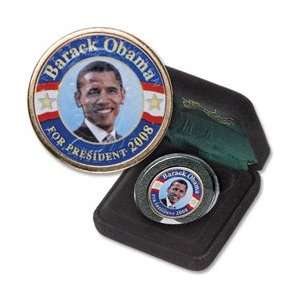  2008   BARACK OBAMA   COLORIZED PRESIDENTIAL DOLLAR WITH 