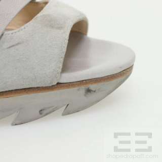   Skovgaard Grey Suede & Leather Open Toe Strappy Heel Booties Size 37