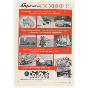  1950 Cotta Heavy Duty Transmissions Plow Sweeper Print Ad 