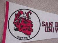 Old 1980s San Diego State Aztecs full size pennant   Unsold Stock and 