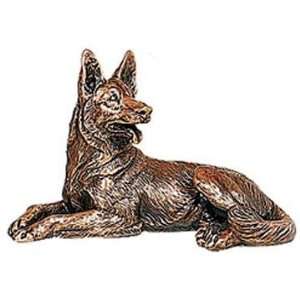  5 inch Small Copper Color German Shepherd Figurine Statue 