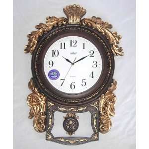  Wall Clock with Gold Accents