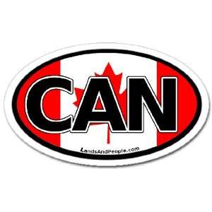  Canada CAN and Canadian Flag Car Bumper Sticker Decal Oval 