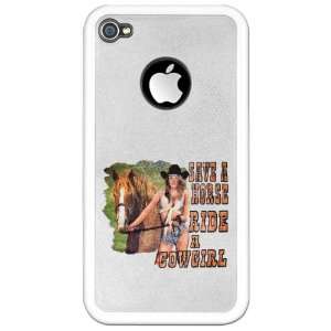   4S Clear Case White Country Western Lady Save A Horse Ride A Cowgirl