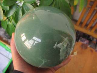 NATURAL GREEN JADE QUARTZ CRYSTAL SPHERE BALL  