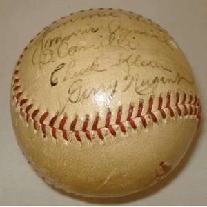  Chuck Klein Autographed Baseball   1936 Team JSA 