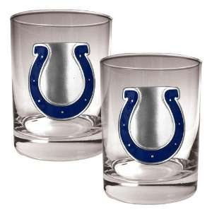  Indianapolis Colts NFL 2pc Rocks Glass Set   Primary logo 