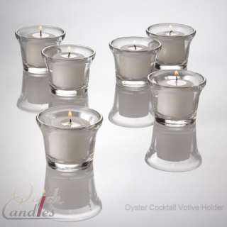 Lot of 12 Oyster Cup Clear Glass Votive Candle Holders  
