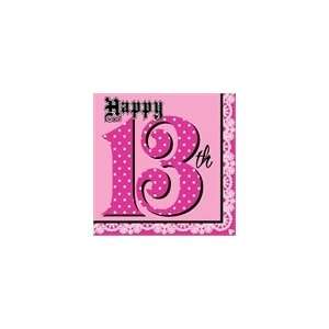 13th Birthday Pink Lunch Napkins