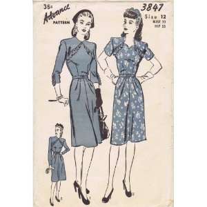  Advance 3847 Vintage Sewing Pattern Womens Dress Size 12 