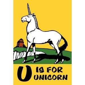  Vintage Art U is for Unicorn   12445 8