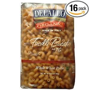 Organic Whole Wheat Fusilli Bucati #76, 16 Ounce Units (Pack of 16 