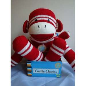 Cuddly Classics Sock Plush Toy   Red Striped Monkey Toys 