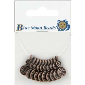  Blue Moon Plated Metal Dangle Charms, Copper Small Spiral 