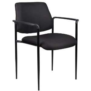  BOSS SQUARE BACK DIAMOND STACKING CHAIR W/ARM IN BLACK 