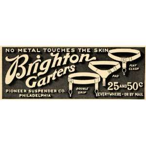  1911 Ad Brighton Garters Metal Skin Suspenders Pioneer 